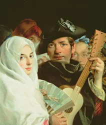 Una pareja elegante de Madrid, c.1770